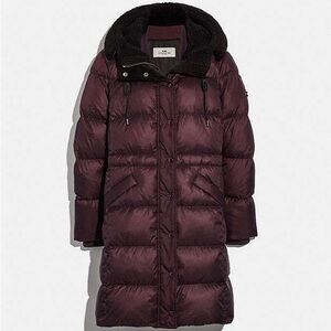 Coach long puffer coat